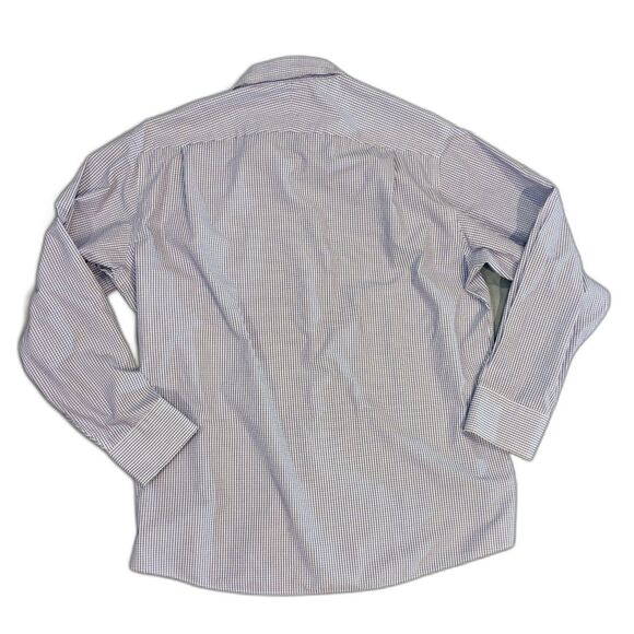 Structure Size Large Mens Shirt Lightweight Button Fitted Purple Check LS 16 - Picture 6 of 6
